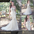 High Quality Latest stretch tulle fabric caftan wedding dress